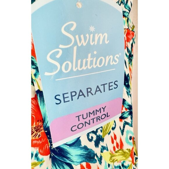 Swim Solutions Simply Sweet Tie Front Tummy-Control Tankini Top Size 10 NWT $72 - Picture 12 of 12